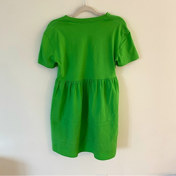 Zara Green Pleated Baby Doll Mini Dress - Picture 6 of 8